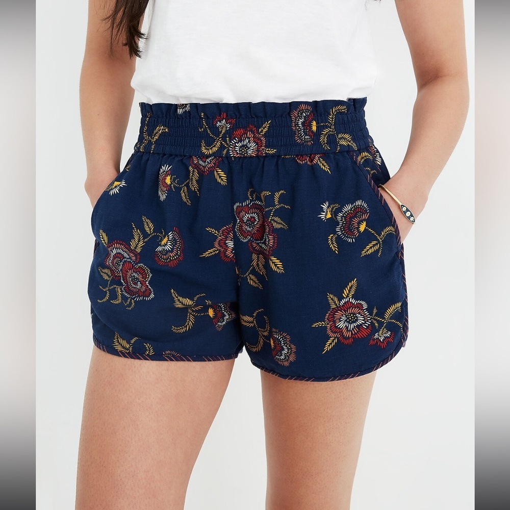 Madewell x Warm Pull-On Shorts Honolulu Hibiscus S